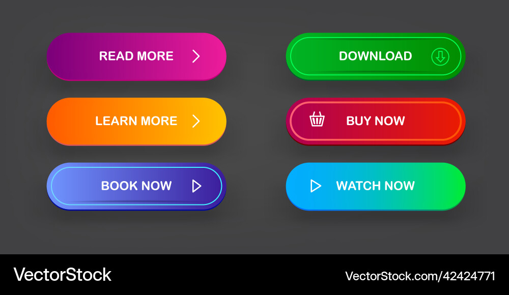 Modern material style buttons set isolated Modern material style buttons set isolated vector image
