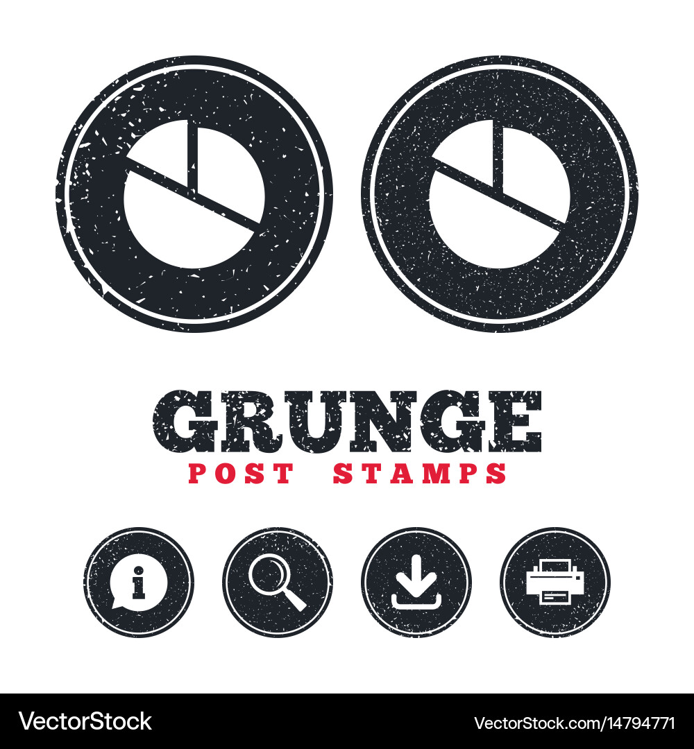 Pie chart graph sign icon diagram button Vector Image