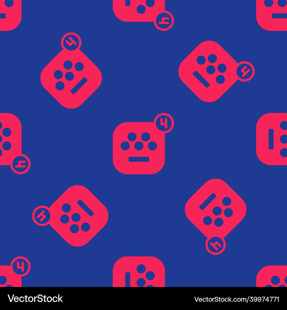 Red taxi mobile app icon isolated seamless pattern Vector Image