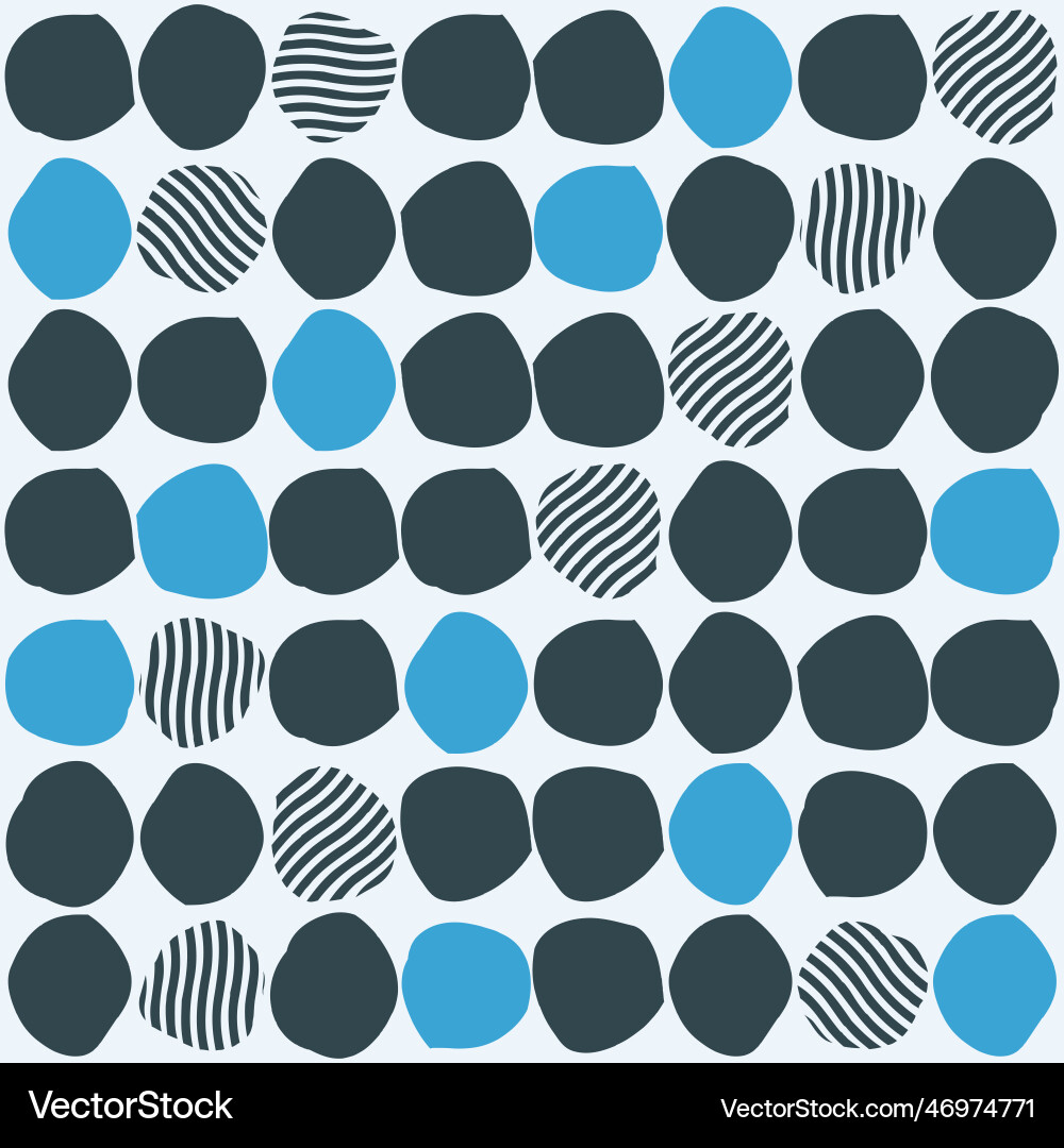 Seamless pattern with abstract shapes in blue vector image