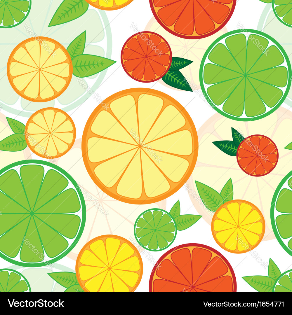 Seamless pattern with colorful citrus Vector Image