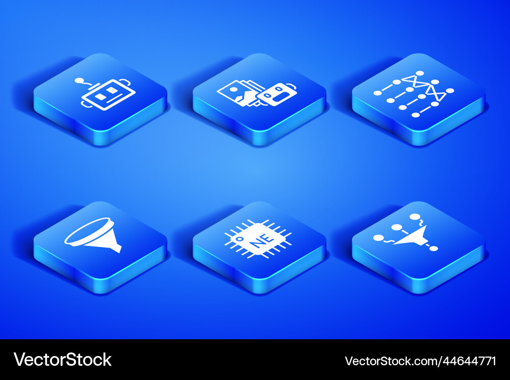 Set funnel or filter artificial intelligence vector image