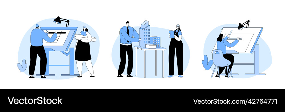 Set of architecture building and engineering Vector Image