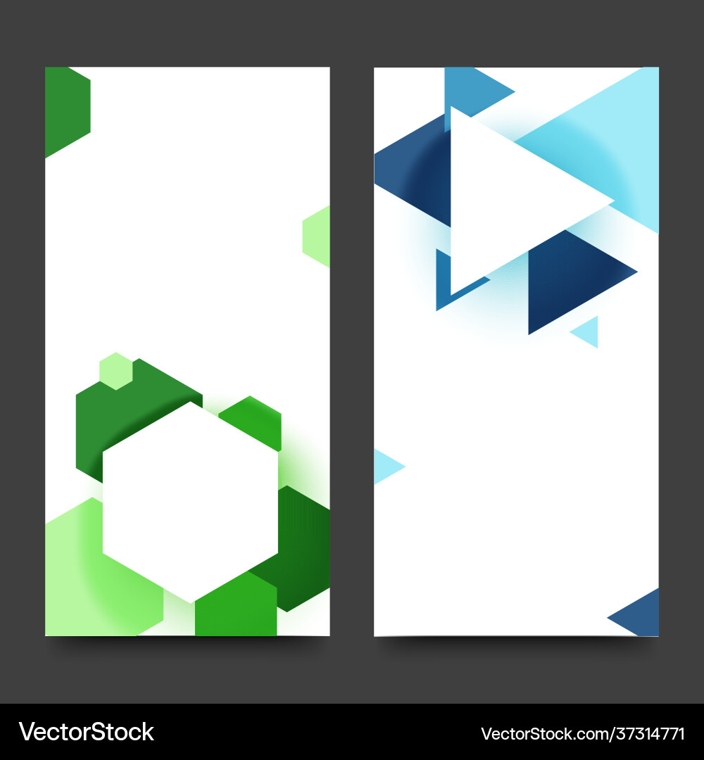 Website banners with hexagons and triangles Website banners with hexagons and triangles vector image