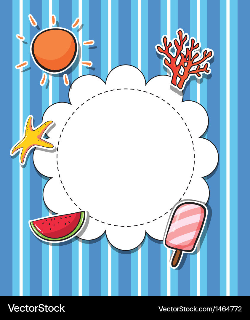 An empty template in front of a stripe-colored vector image