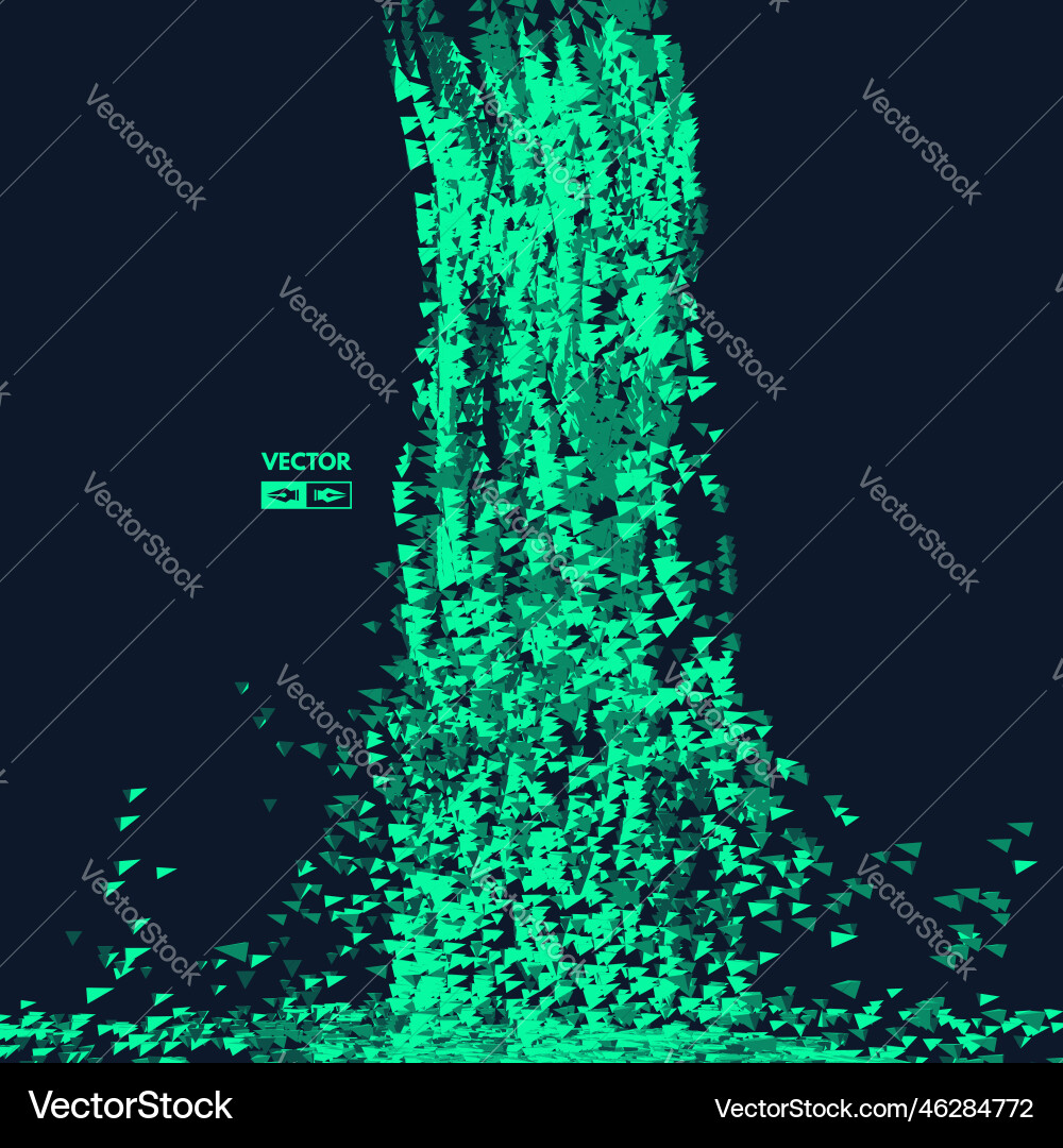 Array with dynamic emitted particles futuristic Array with dynamic emitted particles futuristic Vector Image