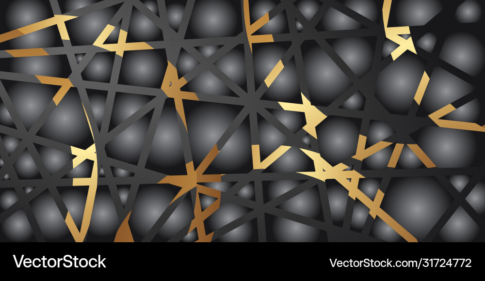 Background with golden glowing convex net Vector Image
