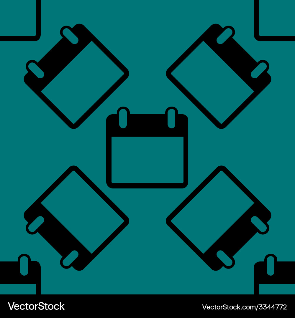 Calendar web icon flat design seamless pattern vector image