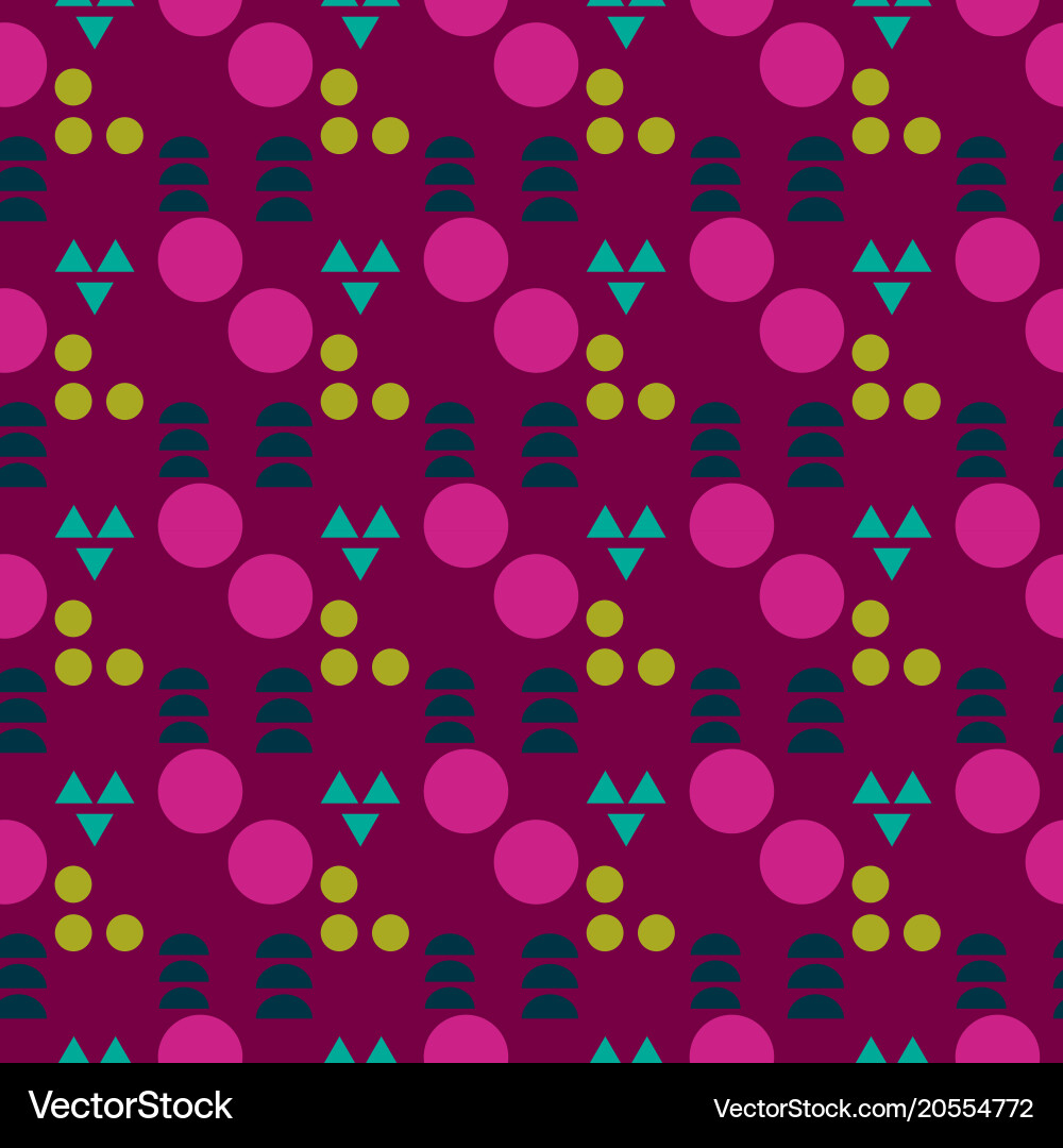 Circle and triangle seamless pattern vector image