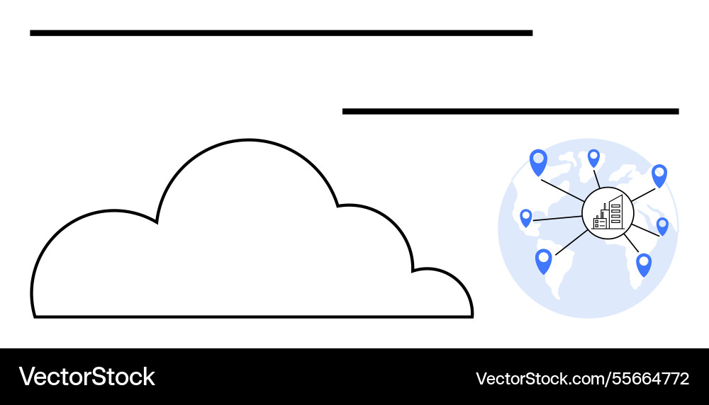 Cloud computing concept with global network Cloud computing concept with global network vector image