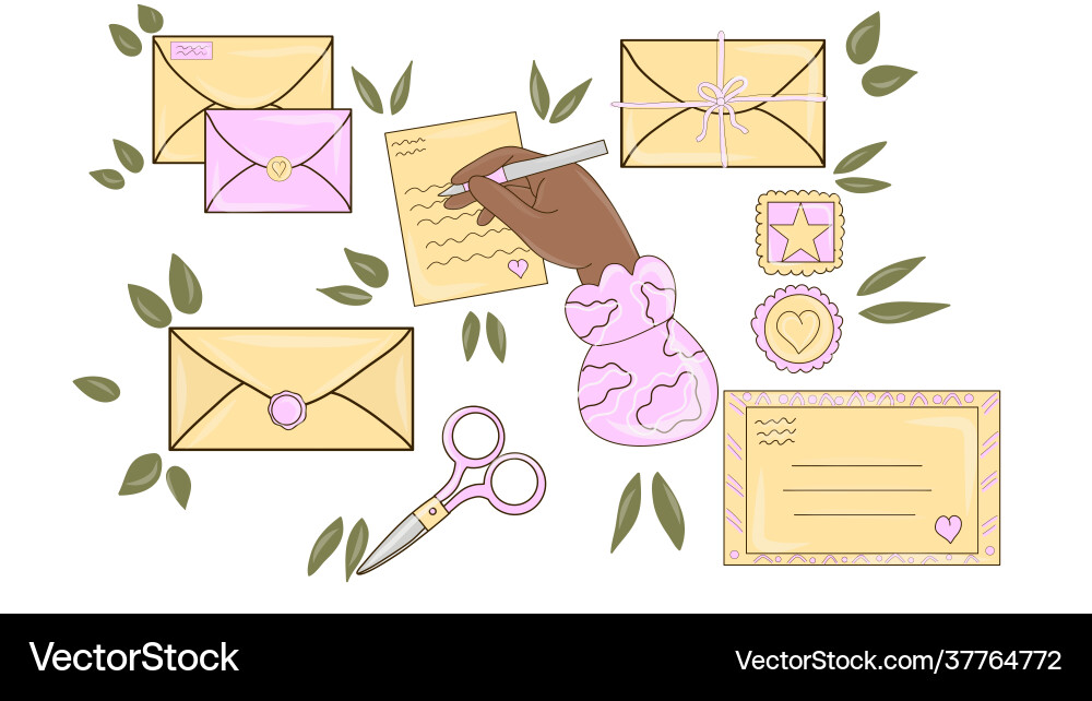 Different envelopes with mail Different envelopes with mail Vector Image