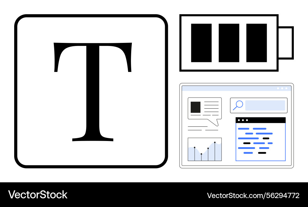 Digital content management with analytics text Digital content management with analytics text vector image
