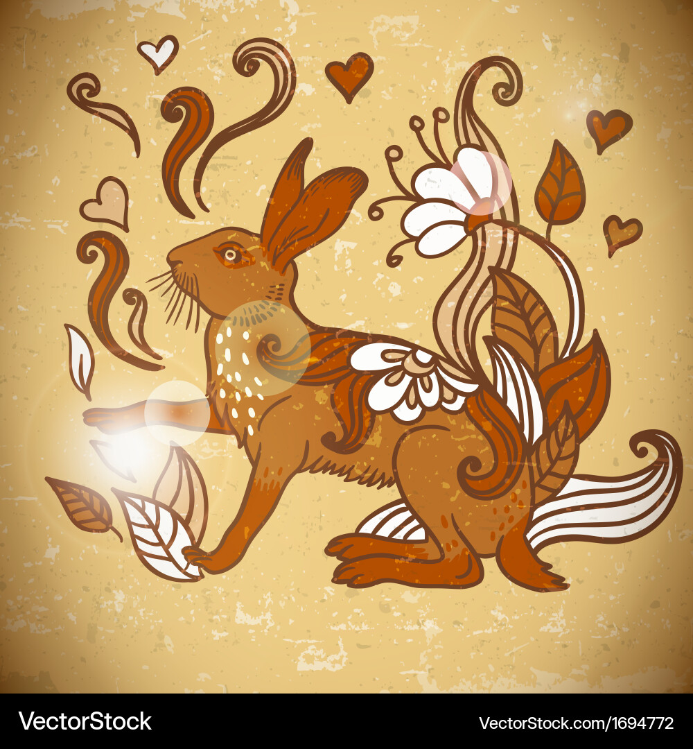Elegant Rabbit Pattern Vector Image