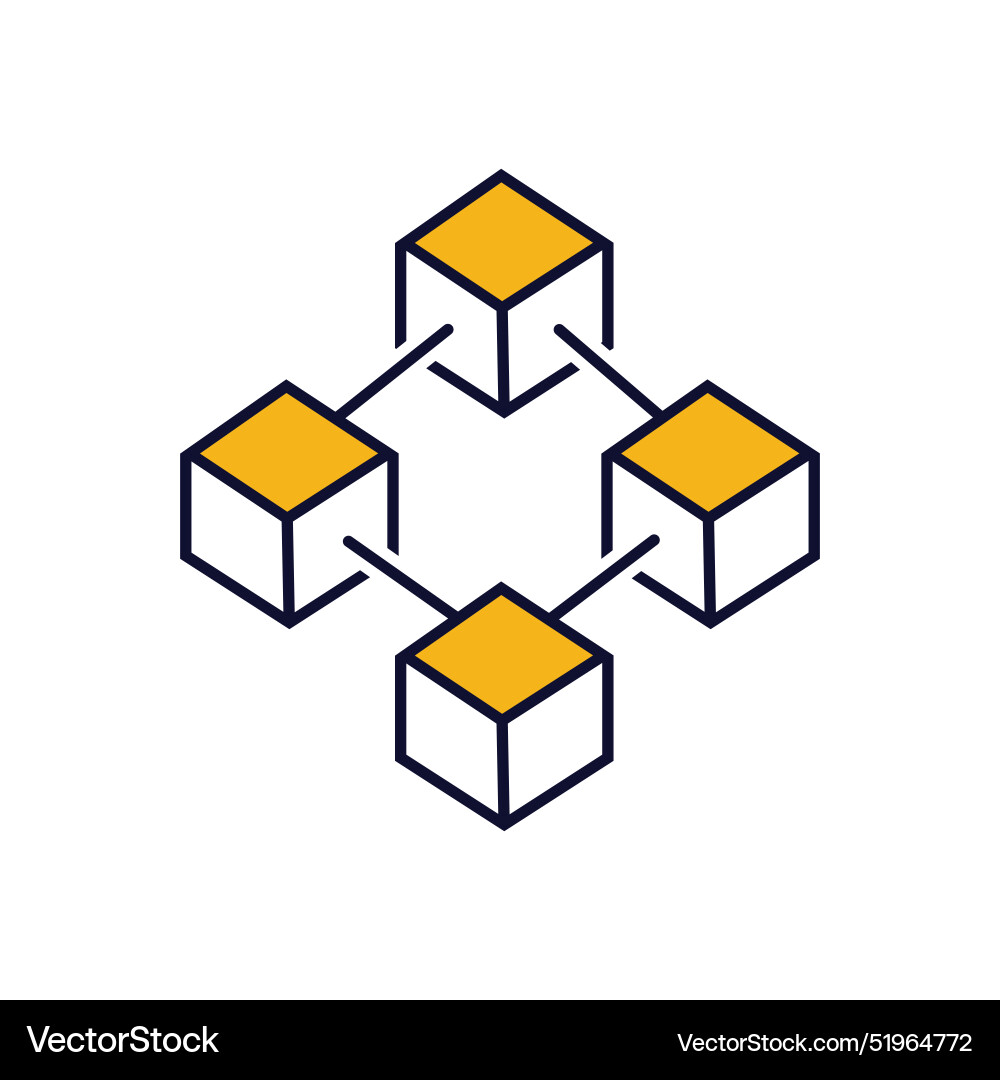 Flat blockchain icon symbol Vector Image