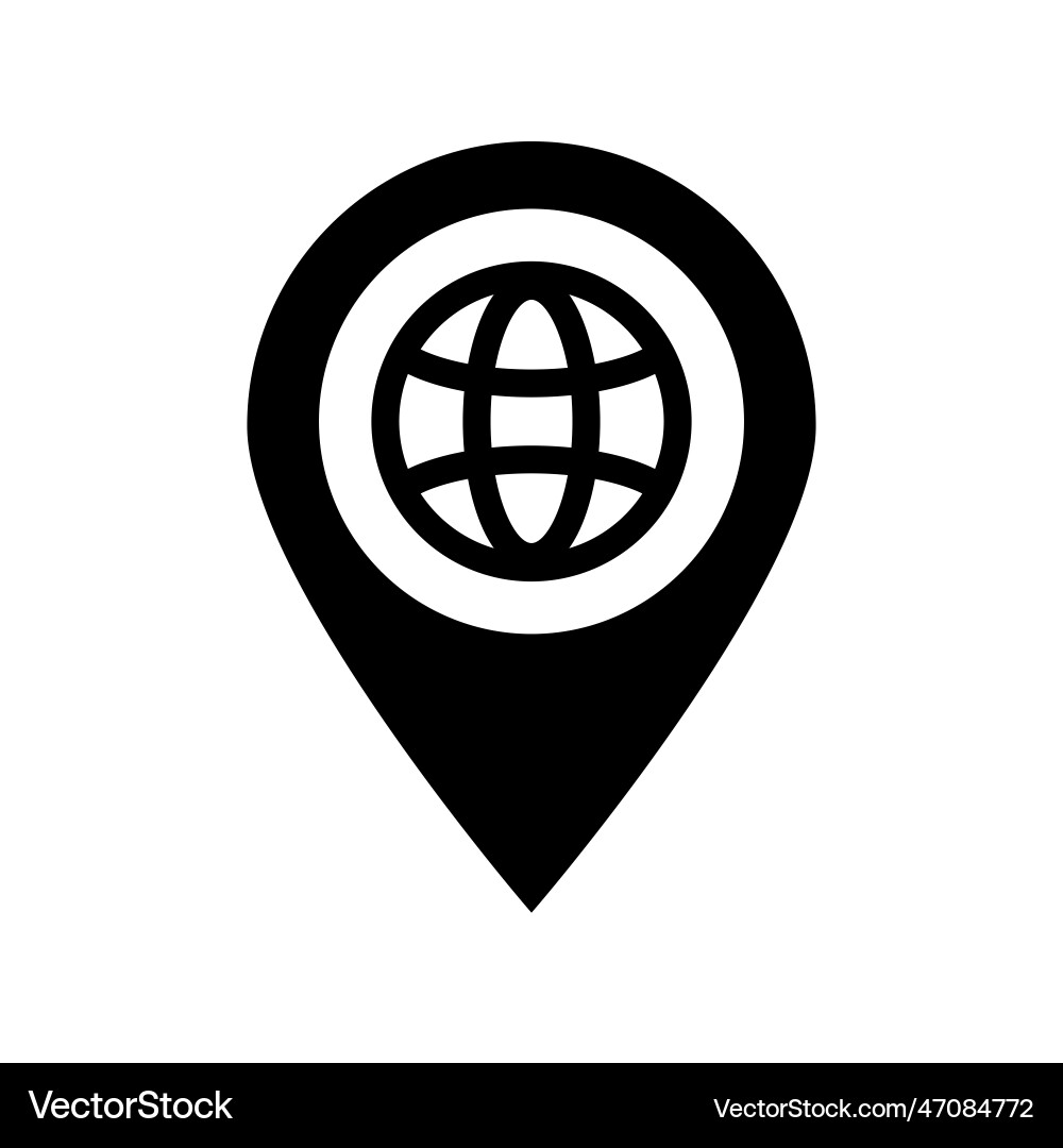 Gloge map pin connection pointer Vector Image