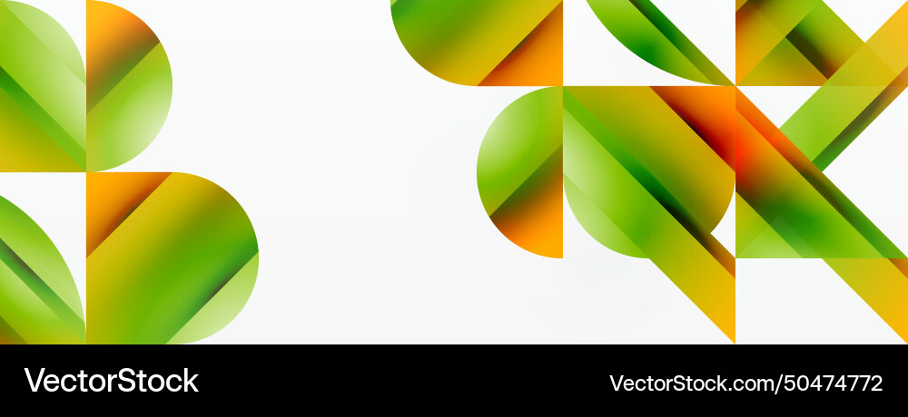 Gradient color triangles and circles on white Vector Image