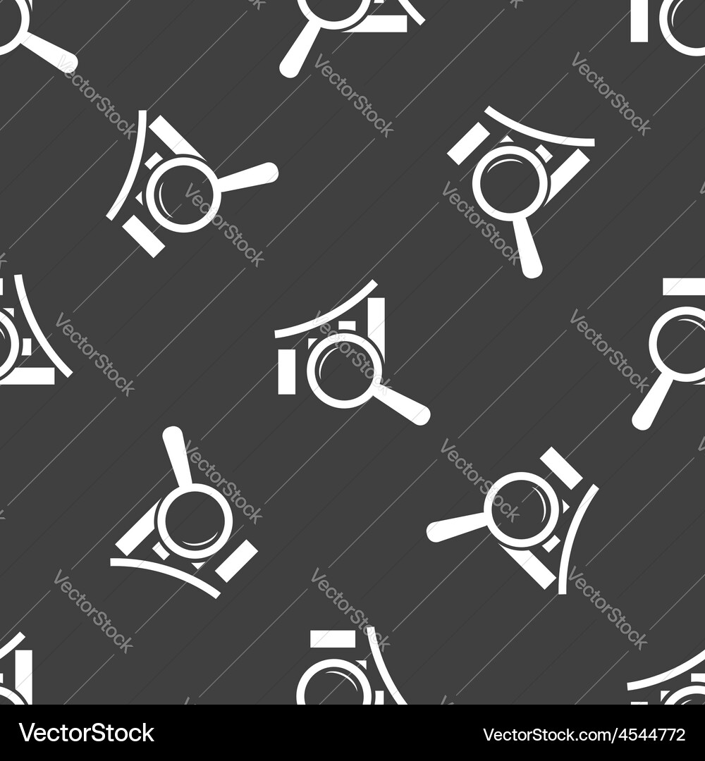 Graph under loupe pattern Vector Image