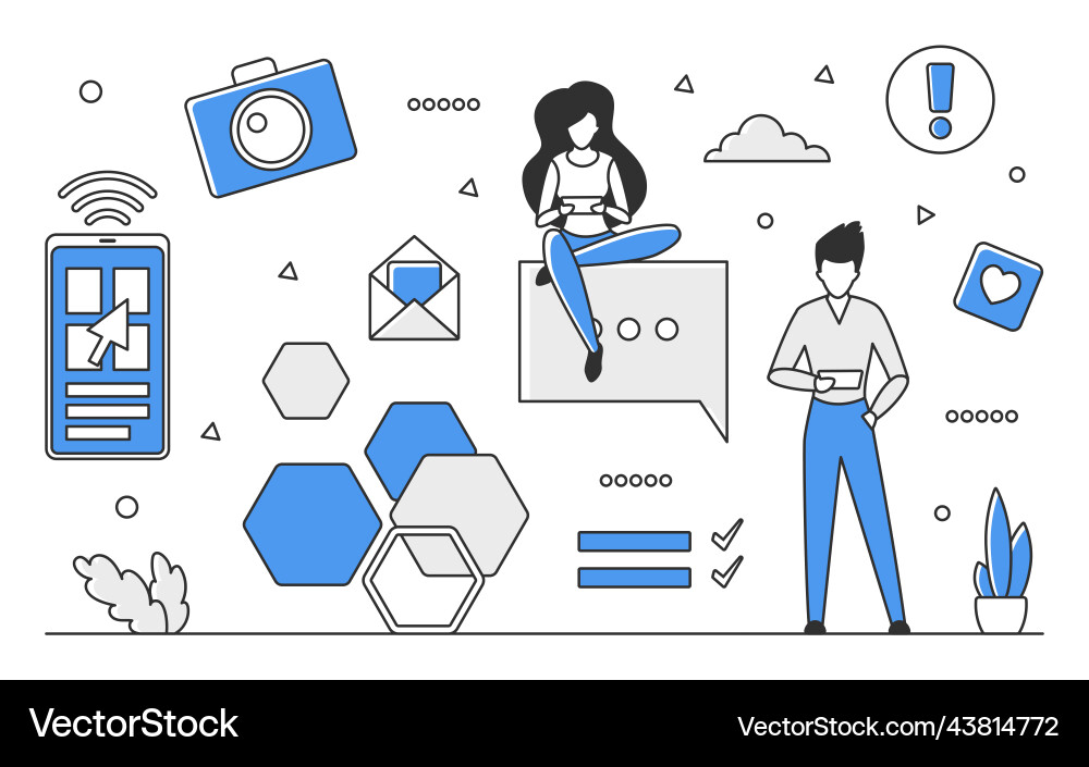Information Exchange & Networking Vector Image
