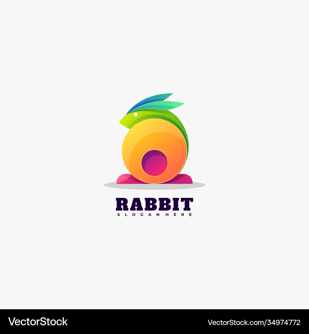 Logo rabbit gradient colorful style Logo rabbit gradient colorful style vector image