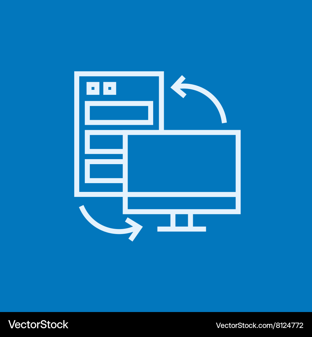 Personal computer set line icon vector image
