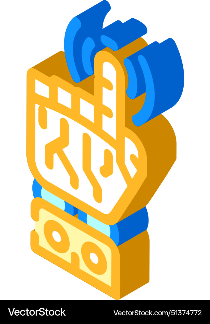 Pointer robot hand gesture isometric icon Pointer robot hand gesture isometric icon vector image