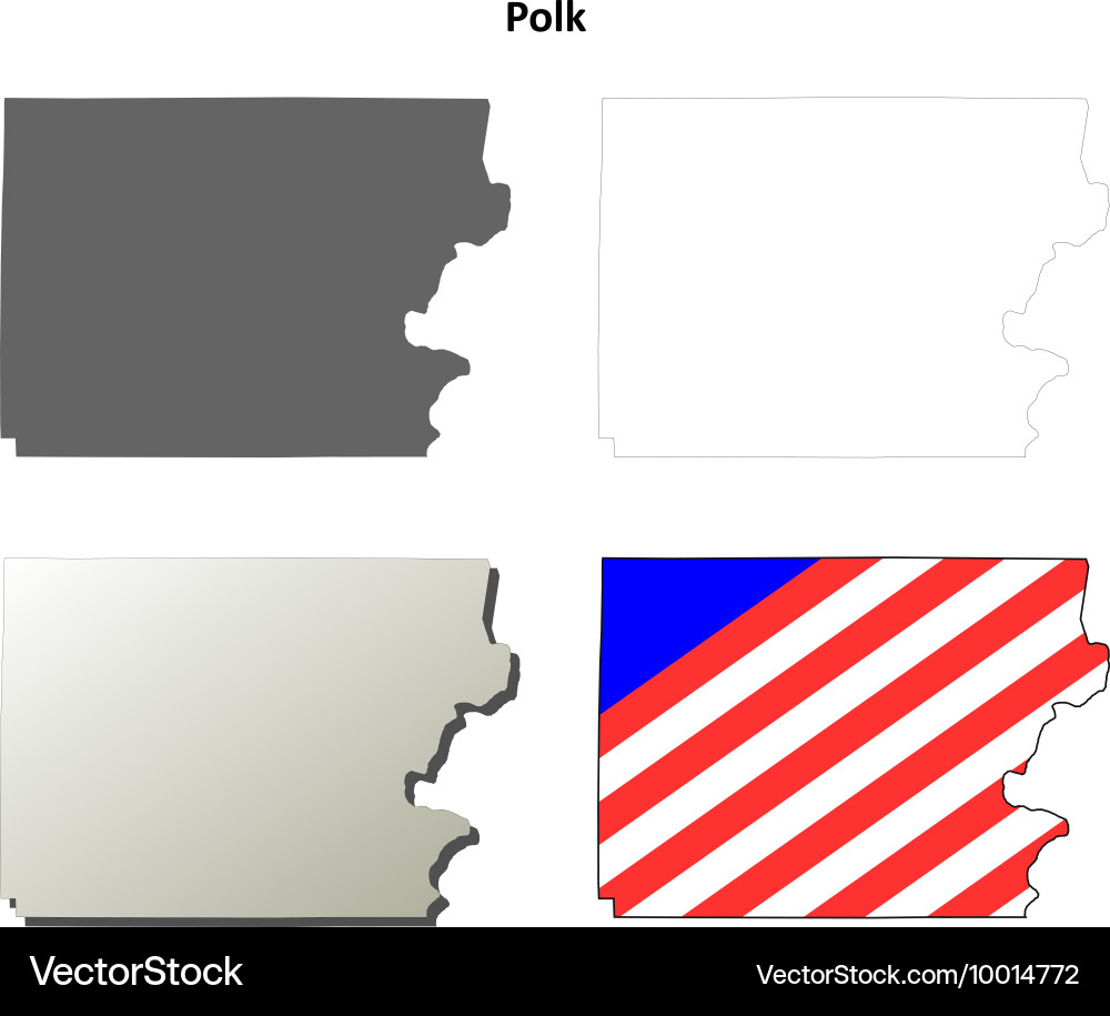 Polk map icon set vector image