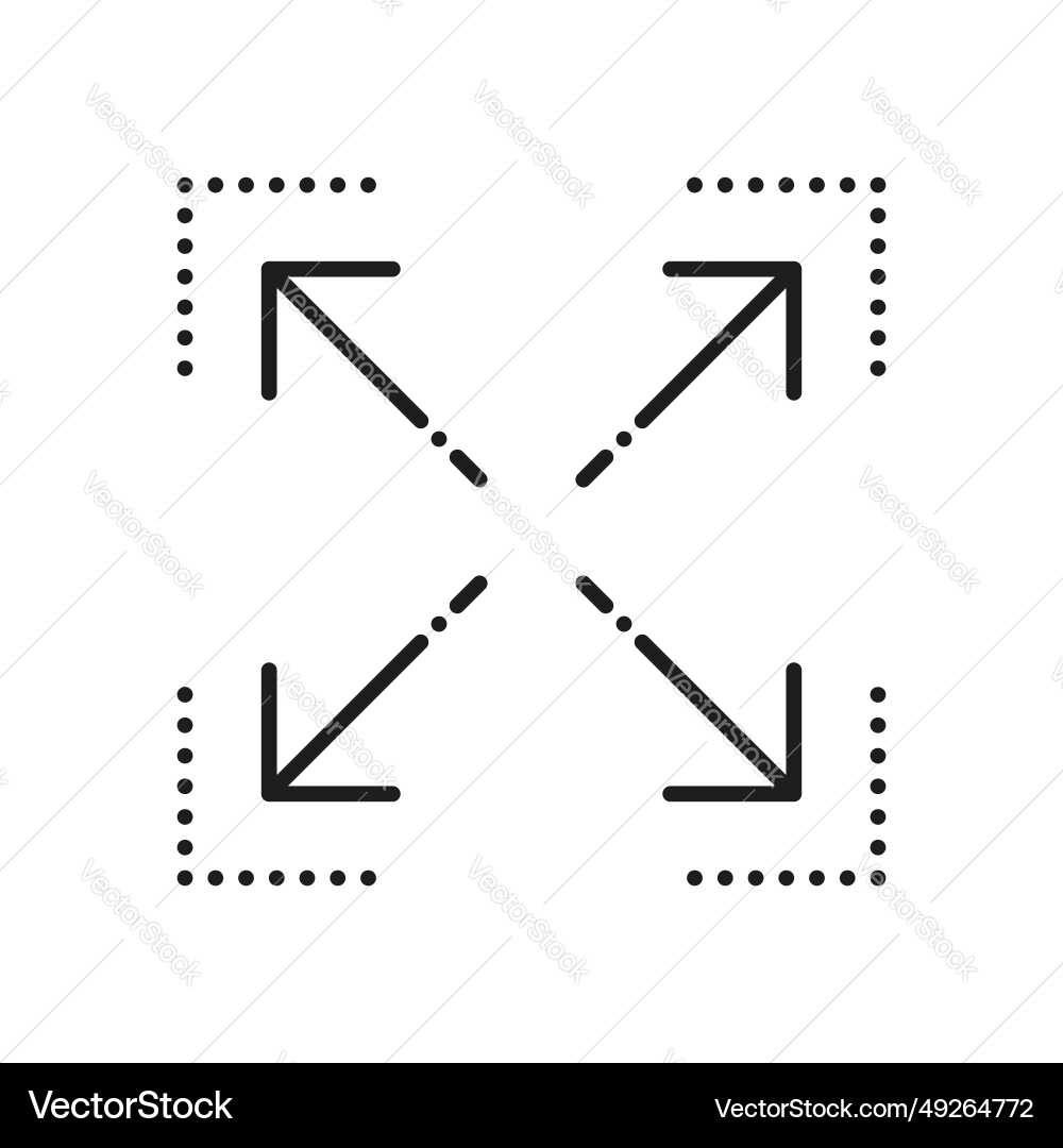 Resize and scale reduce expand zoom symbol outline Vector Image