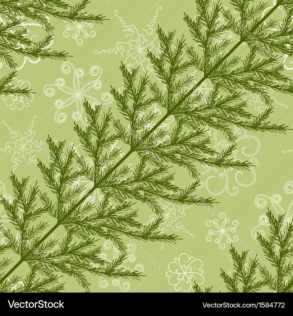 Seamless pattern with fir branches vector image
