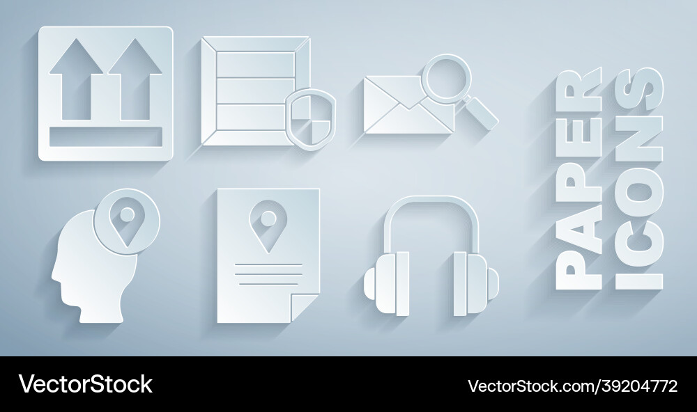 Set document tracking marker system envelope Vector Image