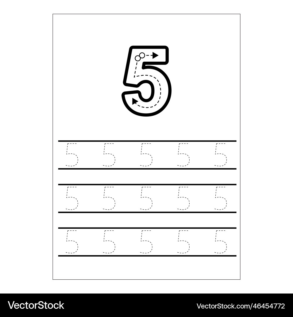 Writing numbers practice how vector image