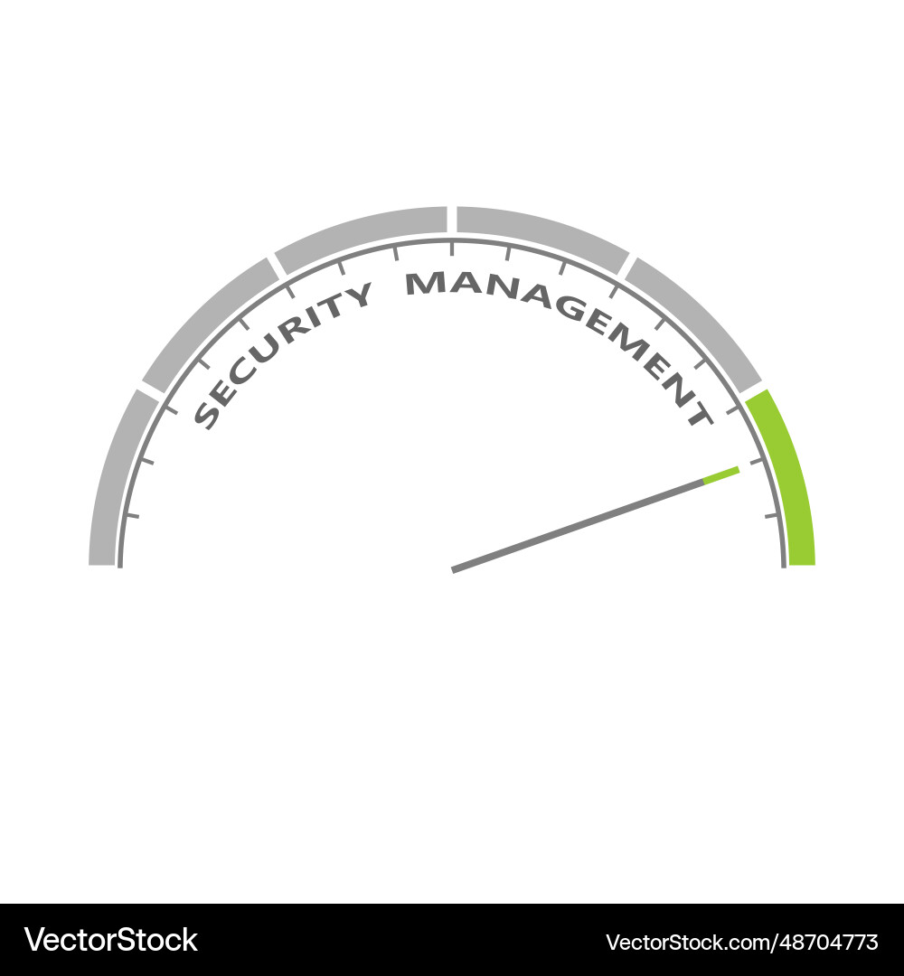 Arrow points to security management text Arrow points to security management text Vector Image