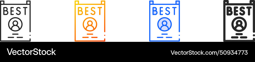 Beste Mitarbeiter Iconthin linear Gradient blau Beste Mitarbeiter Iconthin linear Gradient blau vektorbild