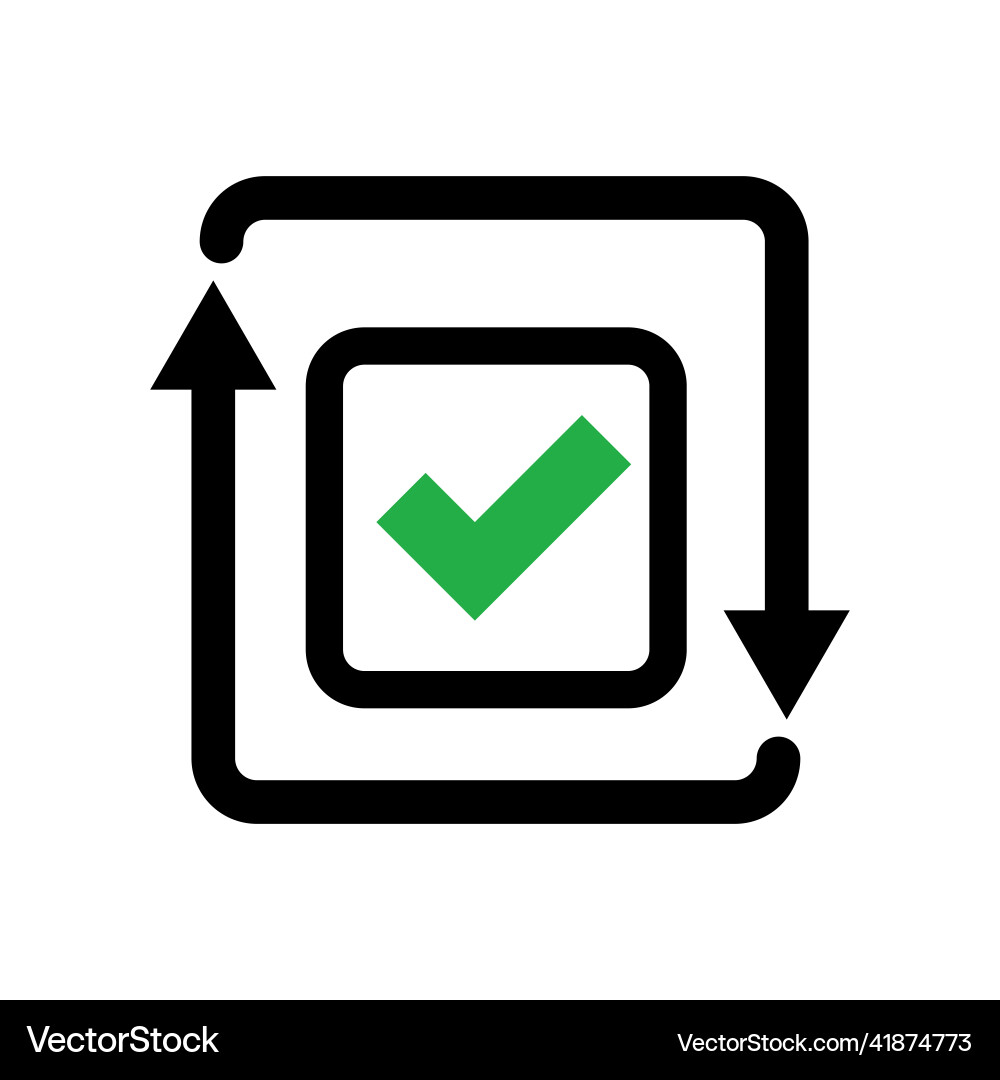 Checkbox and rotating arrow icons vector image