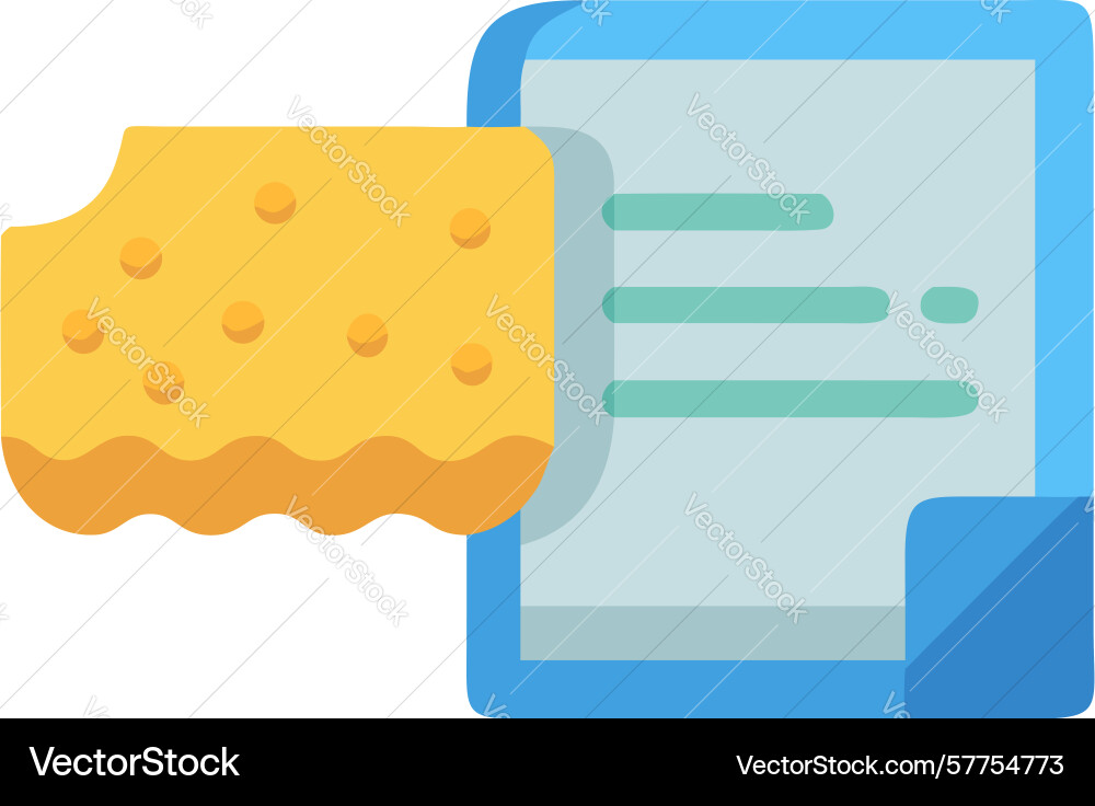 Clean document icon data erasure file cleanup vector image