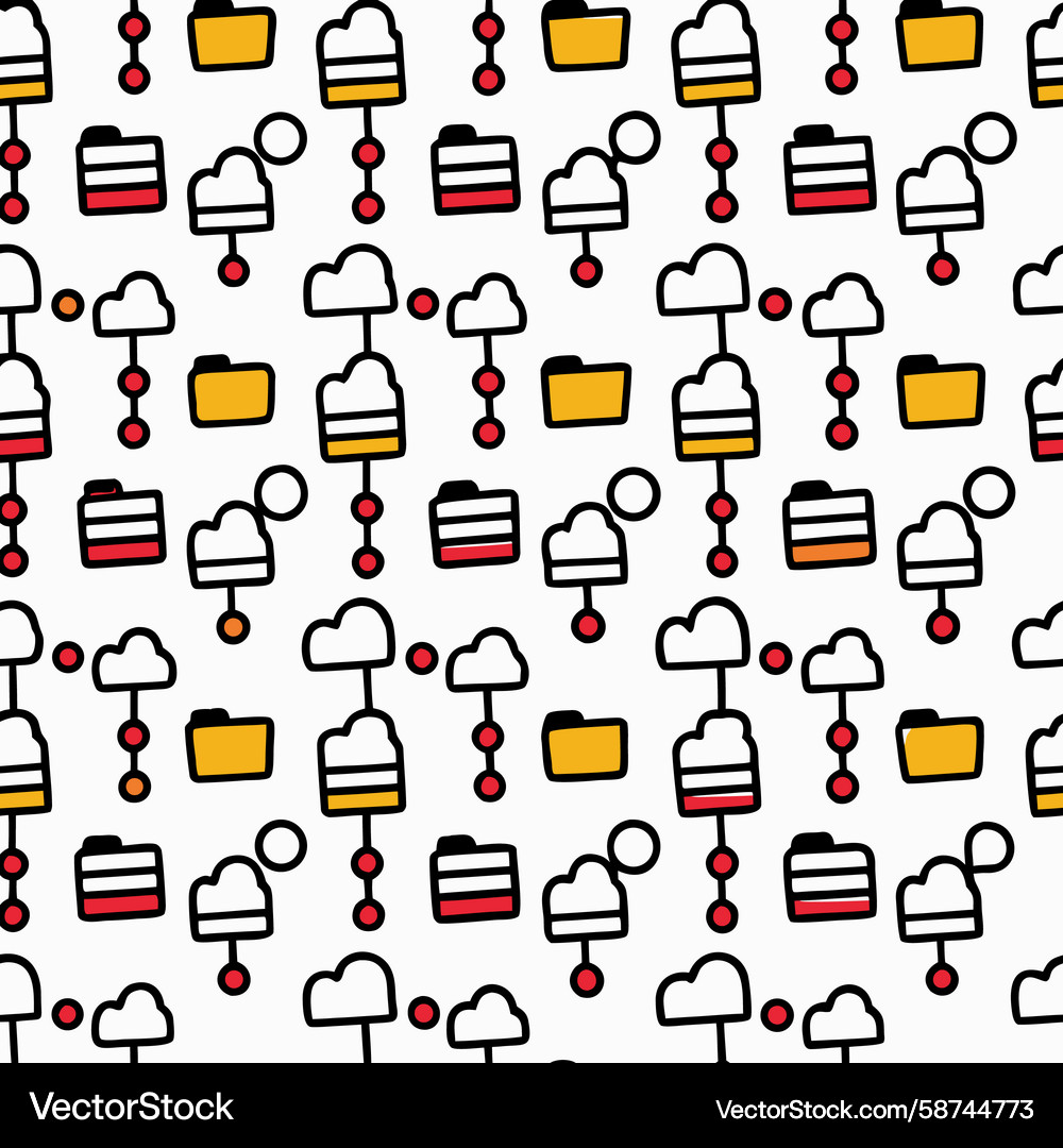 Cloud storage folders pattern seamless file Cloud storage folders pattern seamless file Vector Image