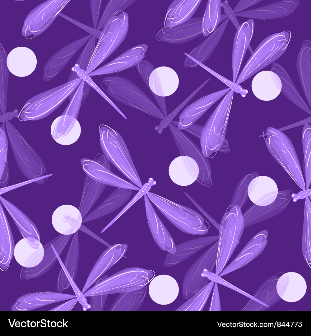 Dragonfly seamless pattern vector image