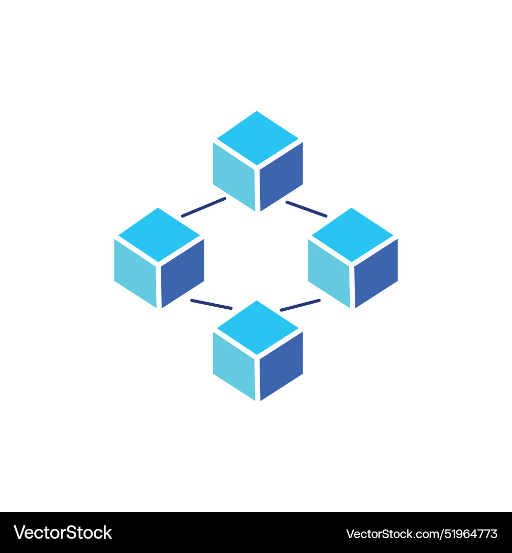 Flat blockchain icon symbol Vector Image