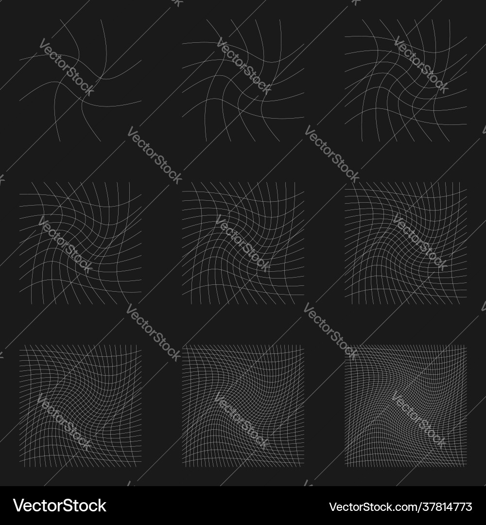 Grid mesh lattice grating with distort deform Grid mesh lattice grating with distort deform vector image