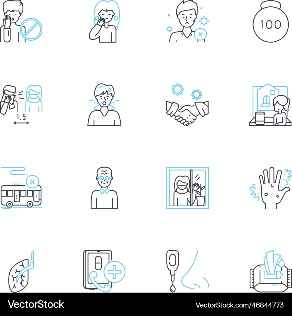 Internet security linear icons set encryption Internet security linear icons set encryption vector image