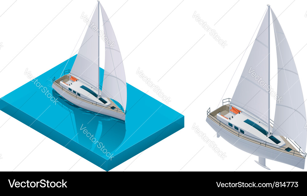 Isometric Sailing Yacht vector image