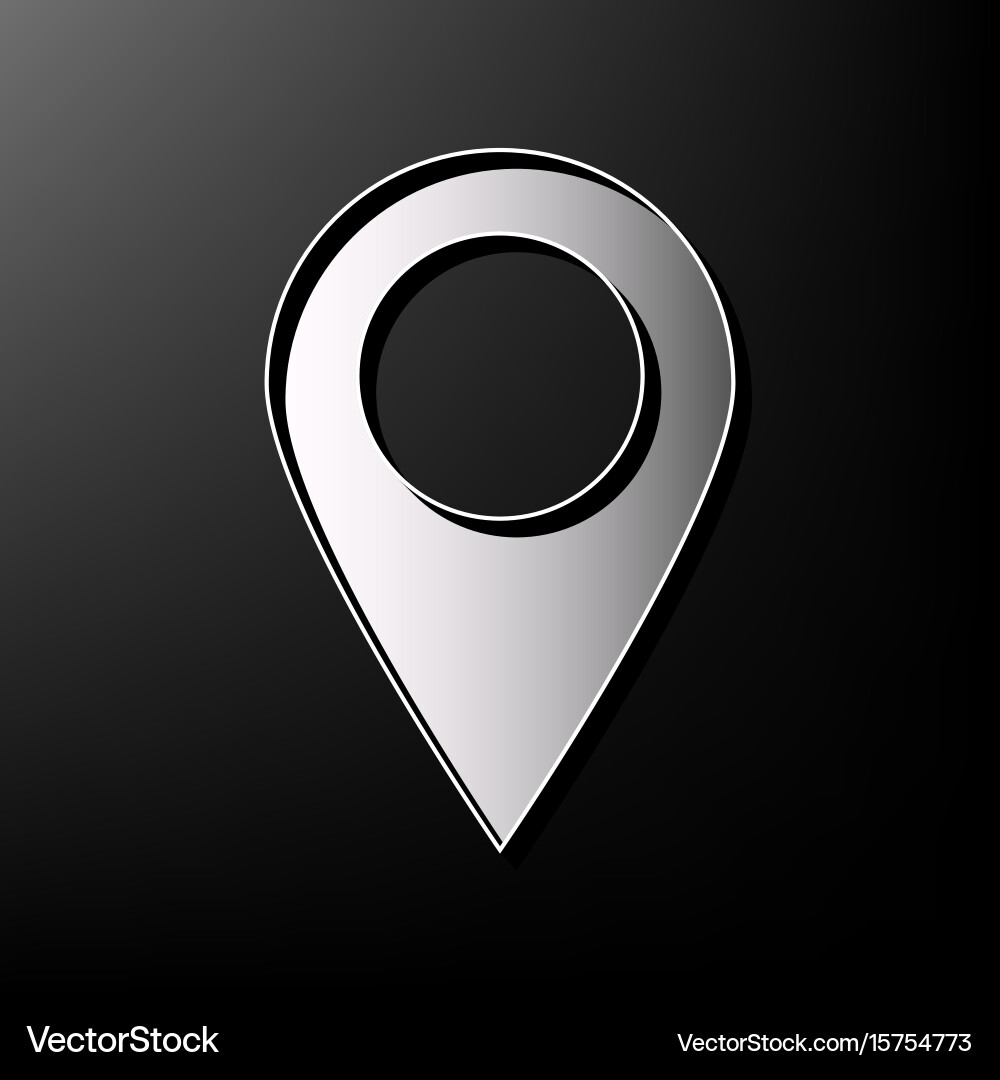 Mark pointer sign gray 3d printed icon Vector Image