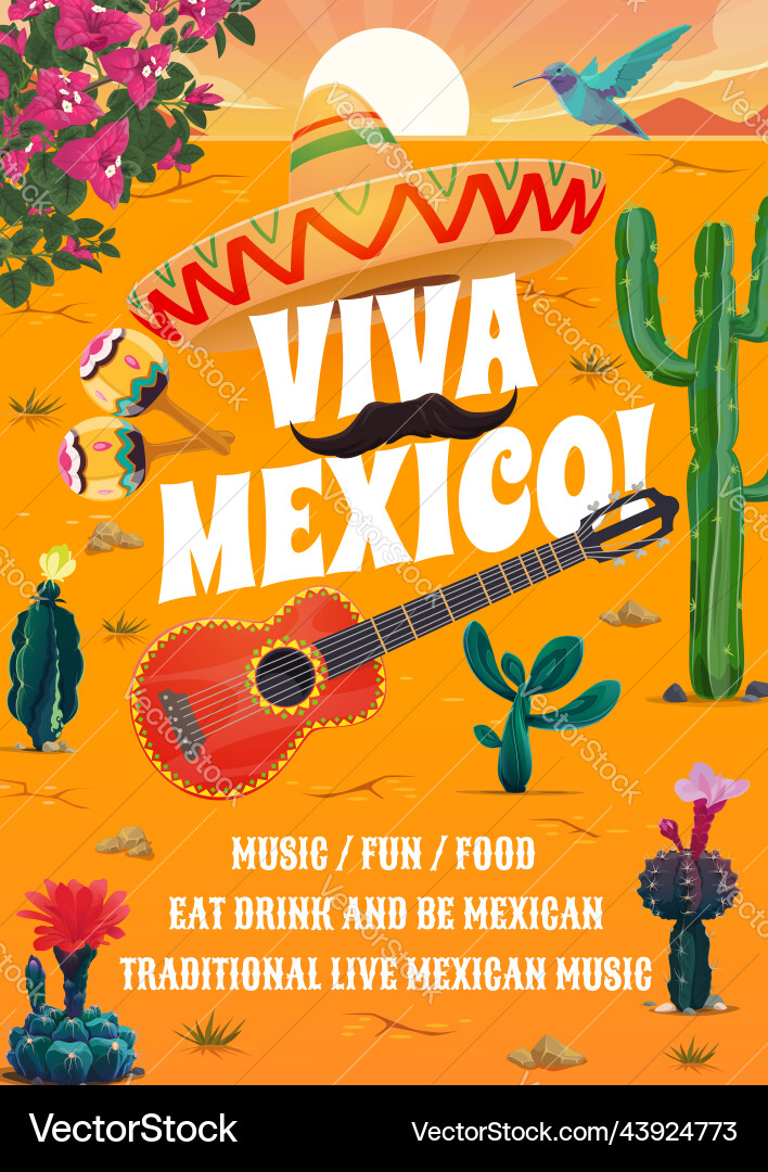 Mexikanische Fiesta Party Poster vektorbild