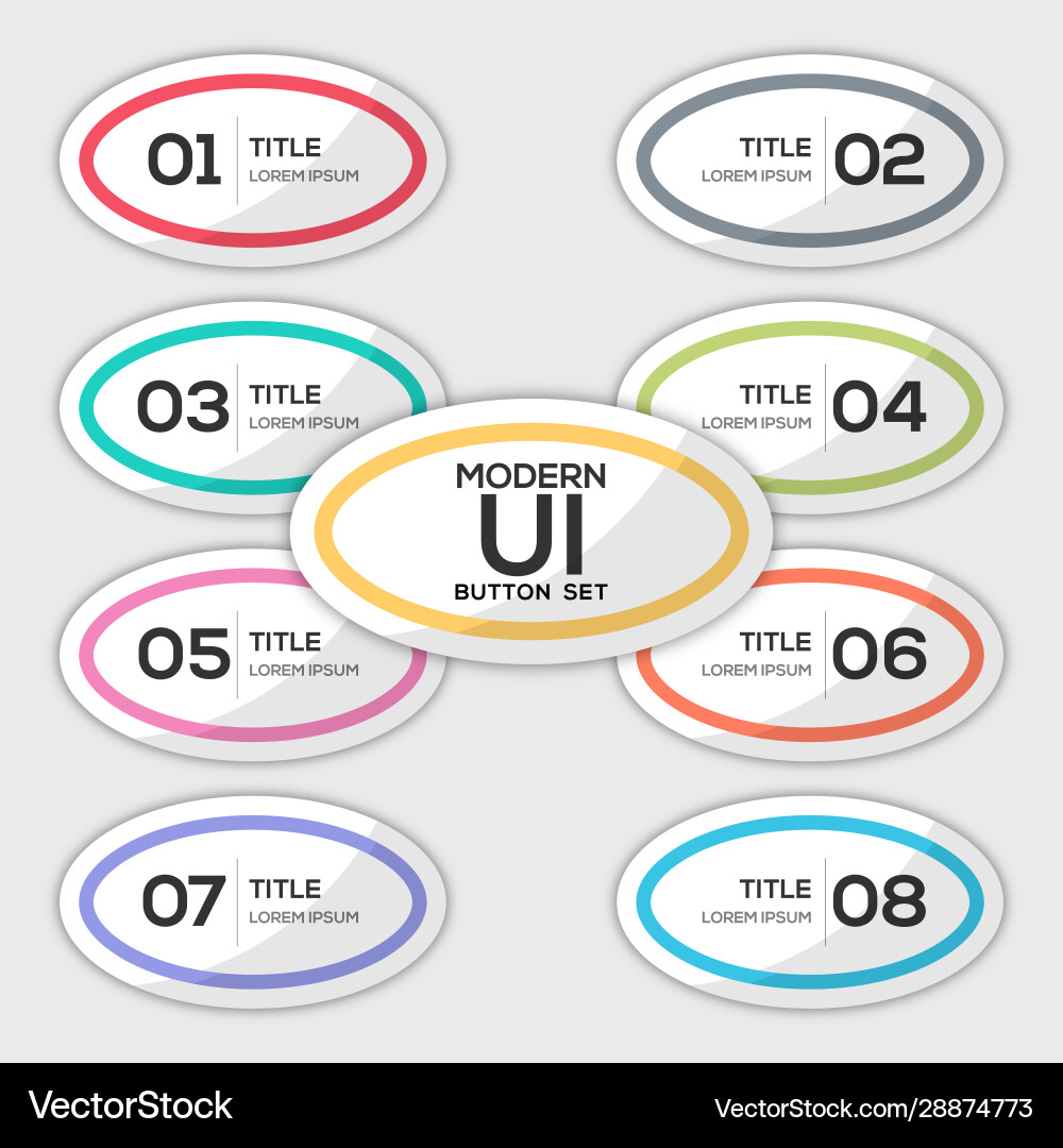 Modern user interface ellipse button set Vector Image