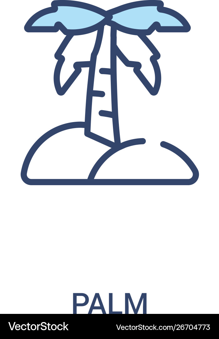 Palm concept 2 colored icon simple line element Palm concept 2 colored icon simple line element vector image