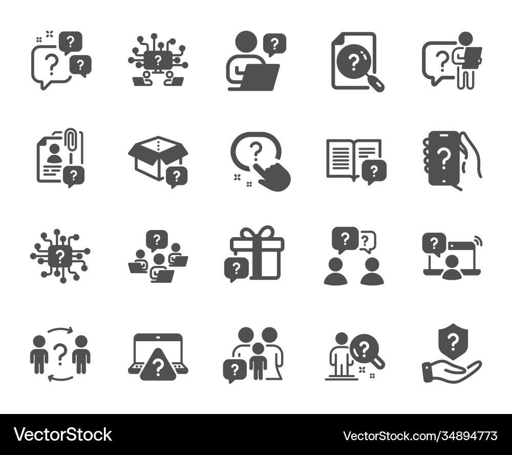 Questions icons artificial intelligence computer Questions icons artificial intelligence computer vector image