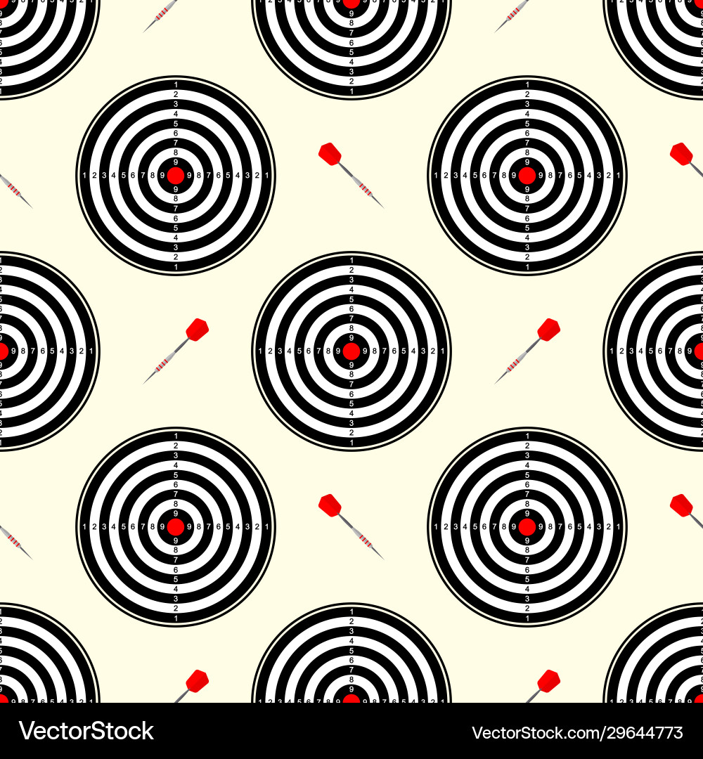 Seamless pattern with dartboards for darts game vector image