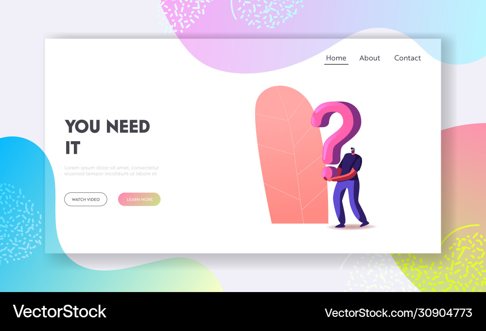 Searching solution and information landing page Searching solution and information landing page vector image