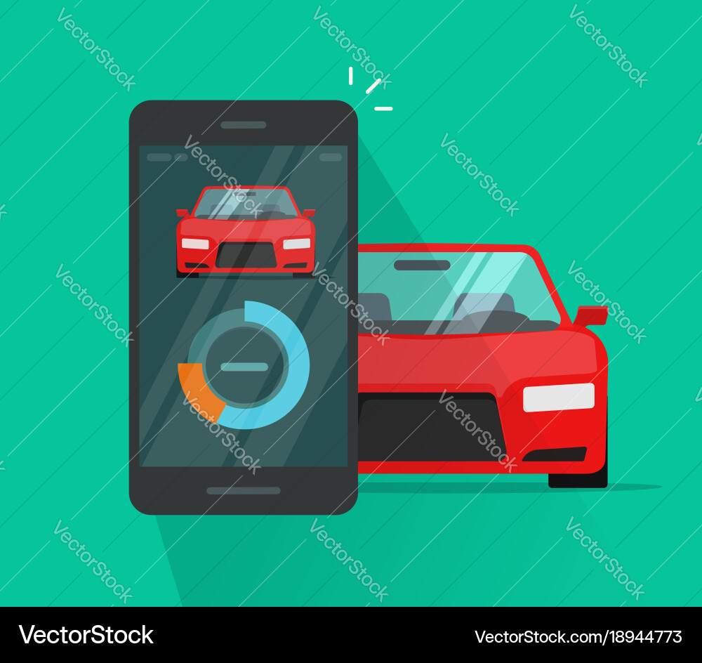 Smart car and smartphone dashboard system data Vector Image
