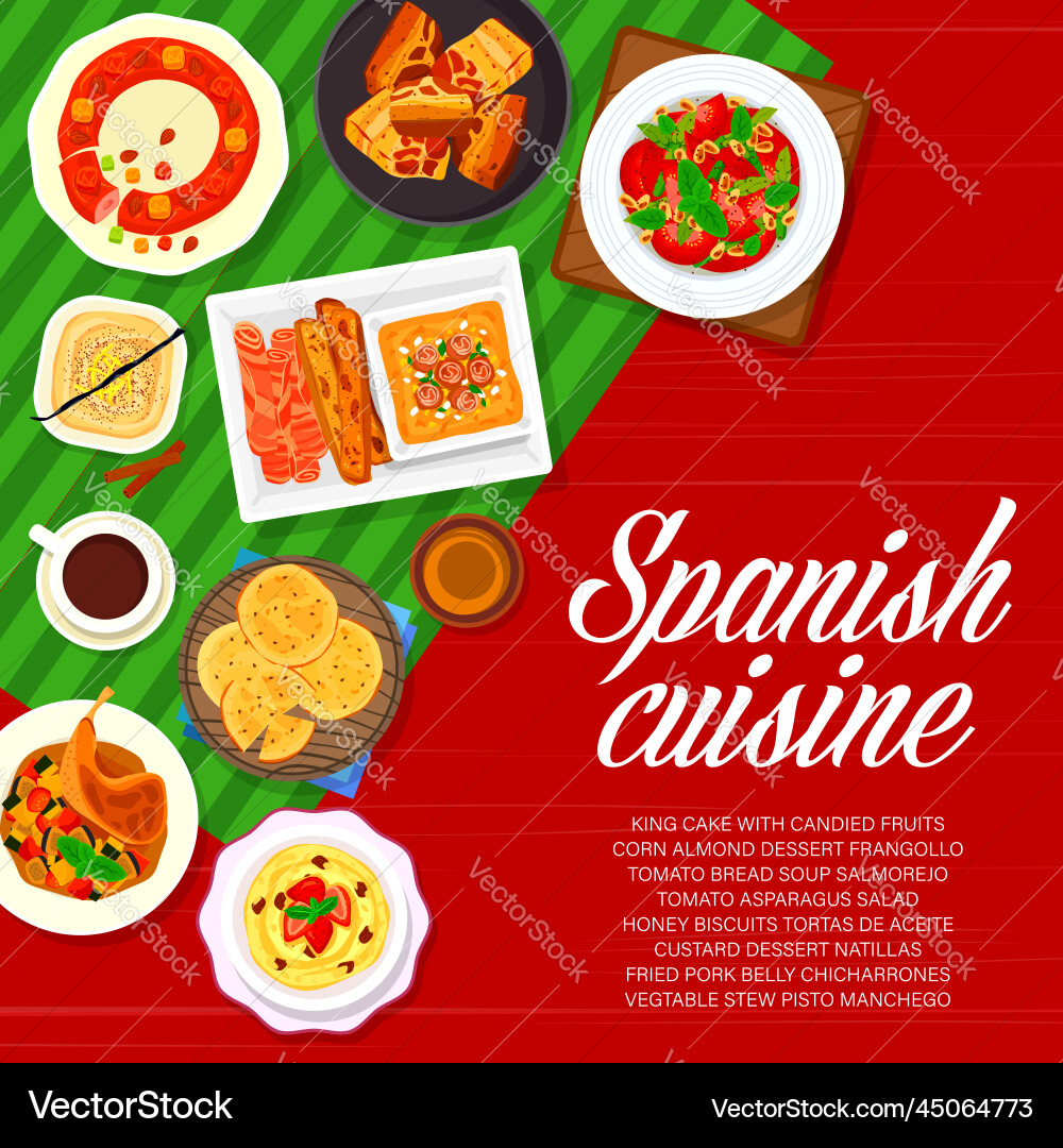 Spanische Küche Menü Mahlzeiten Abdeckung Seite Design Spanische Küche Menü Mahlzeiten Abdeckung Seite Design vektorbild