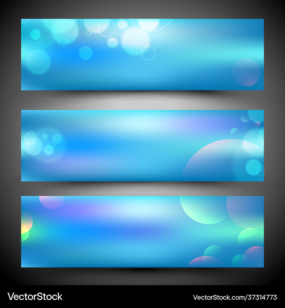 Website headers or banners with bokeh effect Website headers or banners with bokeh effect vector image
